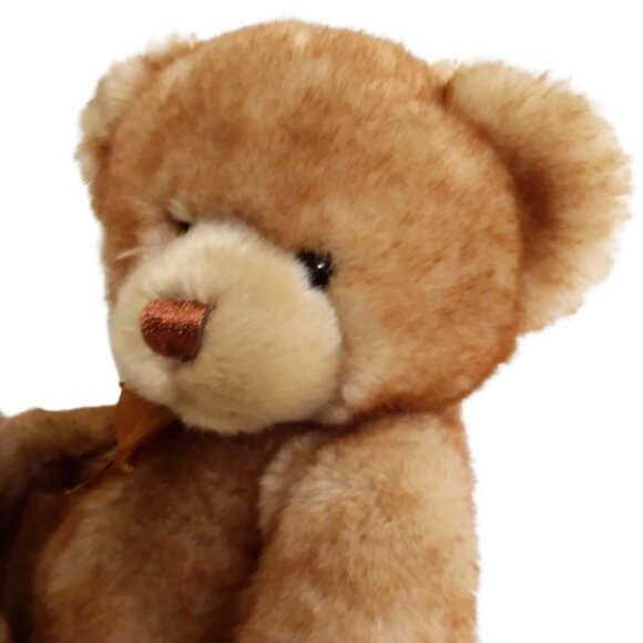 HugFun Brown Teddy Bear Orange Bow 10" Super Soft - Picture 4 of 11